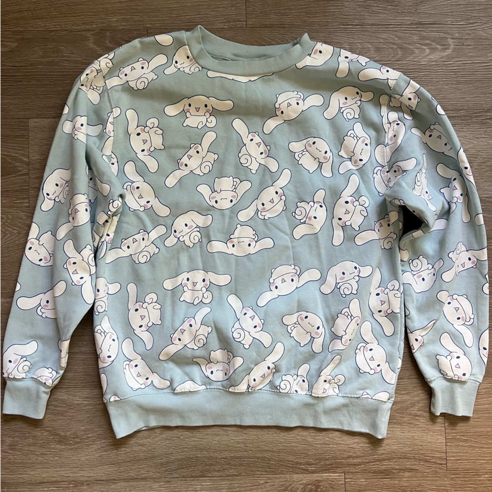 Sanrio Cinnamon Roll Pattern Soft Blue Crewneck